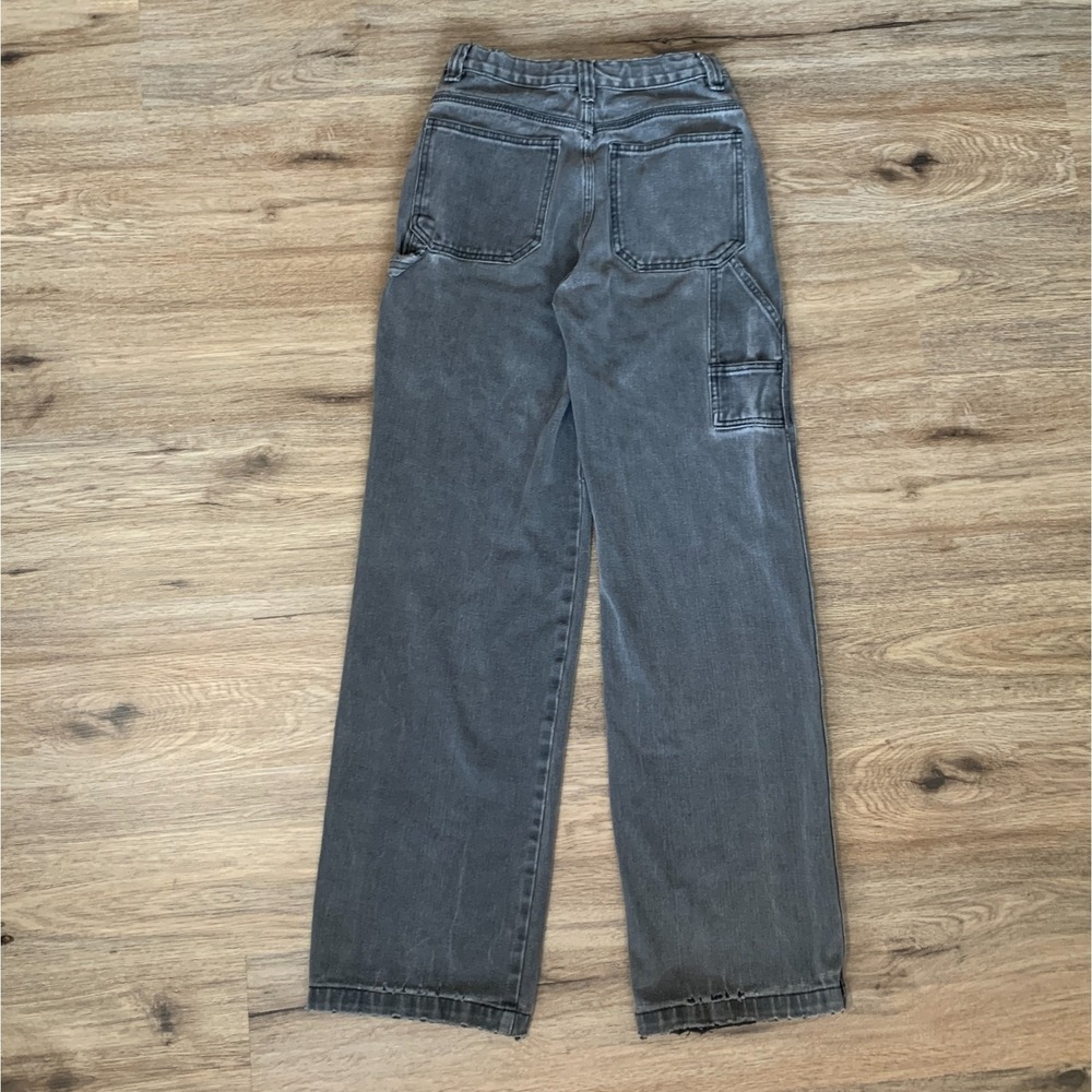 Brandy Melville John Galt Y2K Carpenter Cargo Jeans Black Gray- Size Small Women